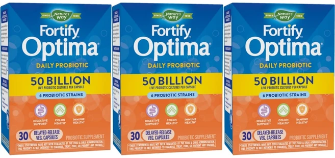 네이처스웨이 포티파이 옵티마 데일리 프로바이오틱 500억 CFU 유산균, 30정, 3개, 30정 - 쿠팡