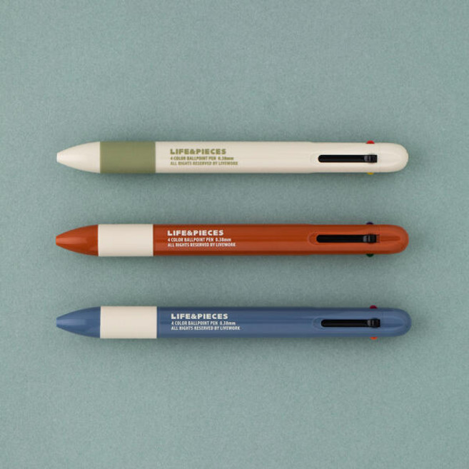 라이프앤피시스 4색 볼펜 0.38mm 멀티펜, Dusty Blue