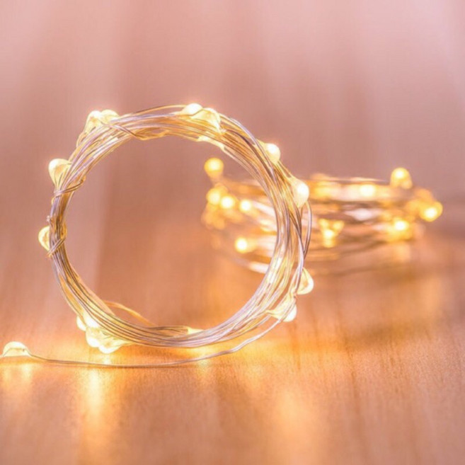 【奇趣生活】LED100銅線燈串 防水帶電池盒 露營燈 聖誕裝飾燈串 婚禮佈置 自拍神器 房間佈置小物 兒童房裝飾, 1個, 10米電池款彩色, 彩色