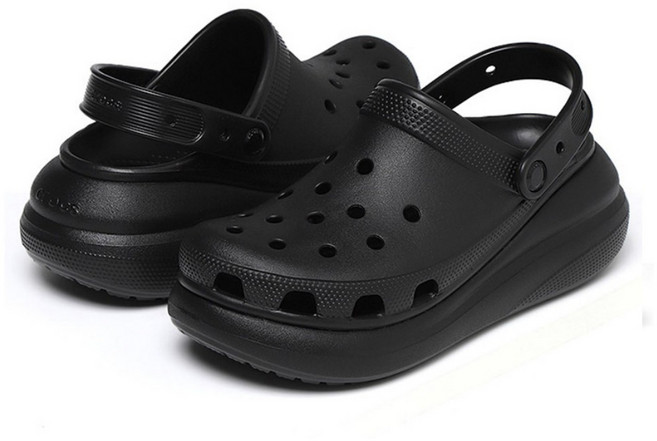 크록스 공식 정품 우먼 남녀공용 키높이 클로그 블랙 [ 재입고 ] [ 베스트 ] 통굽으로 높지만 안정성 있는 편안한 크록스 키높이 신발