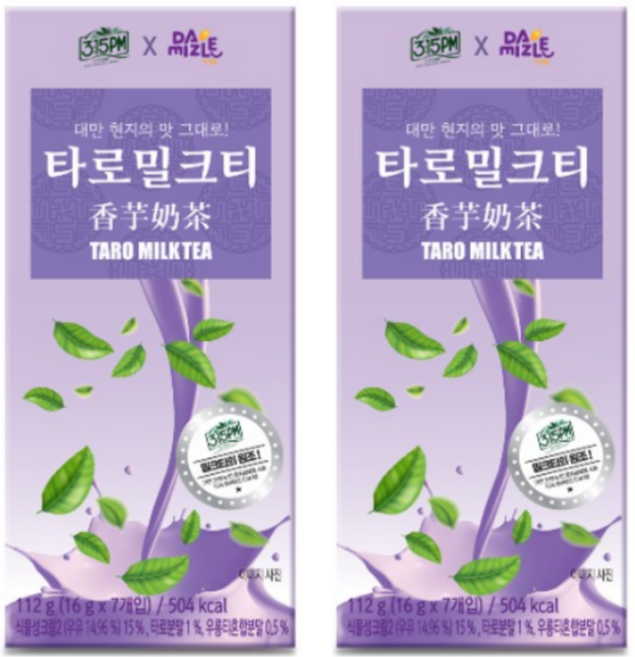 다미즐 3시15분 타로밀크티, 16g, 7개입, 2개