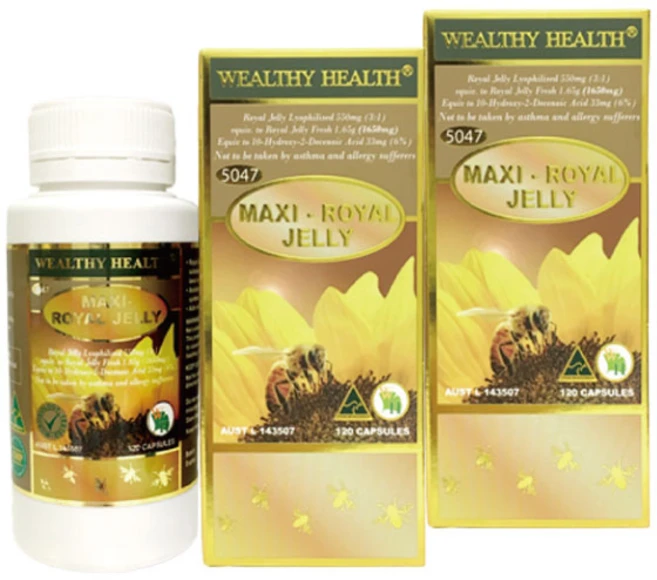 로얄젤리 로얄제리 로열젤리 하이드록시데센산 1650mg 6% 120정 호주 웰시헬스 2개 - 쿠팡