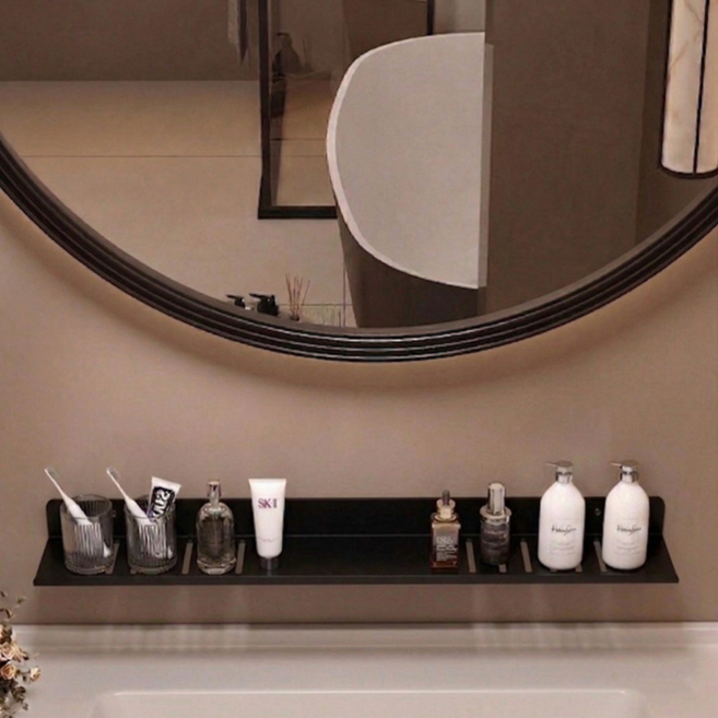 엘루멘 고급스러운 무타공 욕실 선반, 블랙, 1개