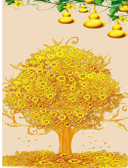 대진 보석십자수 43x53 사이즈 대형 금전운 보석 십자수, 금전수A나무, 1개