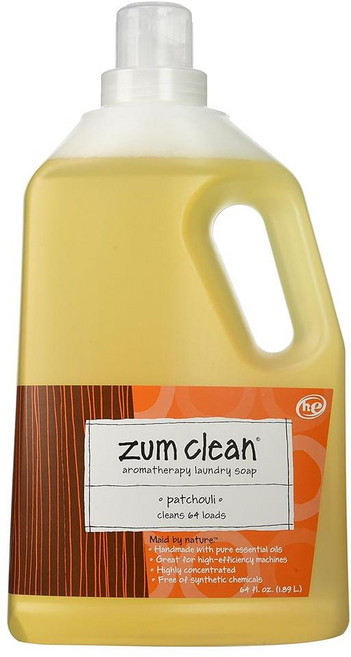 Zum Clean Laundry Soap Detergent Patchouli 64oz 줌 클린 아로마 테라피 세탁 비누 패츌리 핸드메이드 퓨어에센셜 오일 함유 고농축 1.89L, 1개