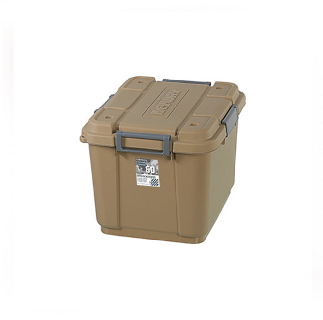 KEYWAY 聯府 SUV多功能滑輪整理箱 60L TK60 四面環扣 附輪收納箱 工業風 台灣製, 卡其色, 3個