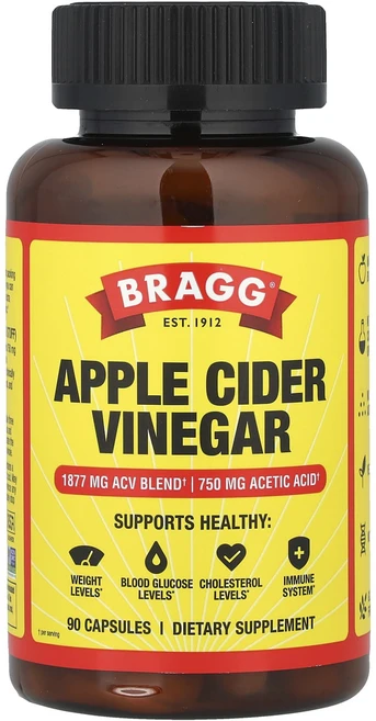 Bragg 사과 식초 캡슐 90정, 1개 - 쿠팡