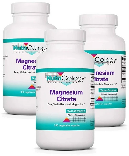 뉴트리콜로지 마그네슘 시트레이트 Nutricology Magnesium Citrate, 3개, 180정 - 쿠팡