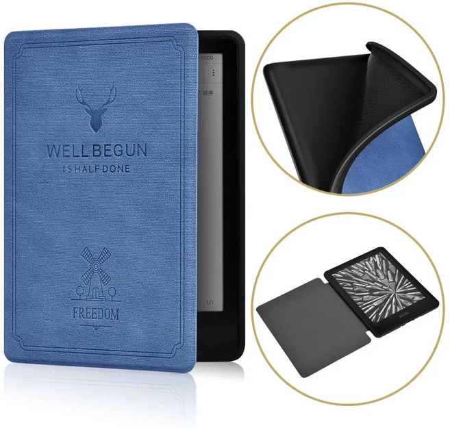 6인치 올뉴 킨들 11세대 2022년 출시 페이퍼화이트 6/5/4/3/2/1 e리더 커버 푼다용 스마트 케이스, 01 RS23CV 6 inch, 07 Lake Blue