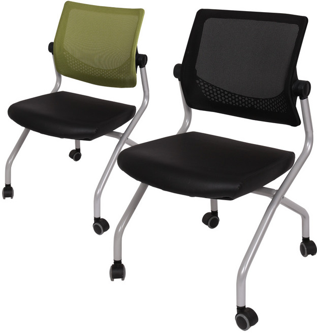 등받이 접이식 수강실 사무실 강의실 메쉬 컴퓨터 학원 공부의자 알쓰리 R3 씨유매틱, 그린