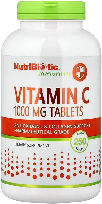 뉴트리바이오틱 면역력 강화 비타민 C 1 000mg 250정 (비건 정제) NBC-00281, 1개 - 쿠팡