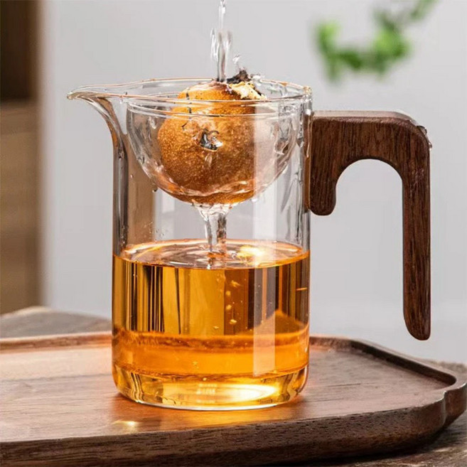 公杯 小青柑 泡茶壺 玻璃公道杯 耐高溫 過濾 花茶 紅茶壺 耐熱玻璃, 1個, 茶壺公道杯350毫升