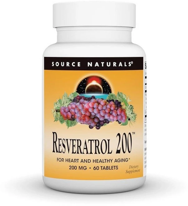 Source NATURAL 내추럴s 레스베라트롤 및 건강한 * 200mg - 60정 242791, 1개 - 쿠팡