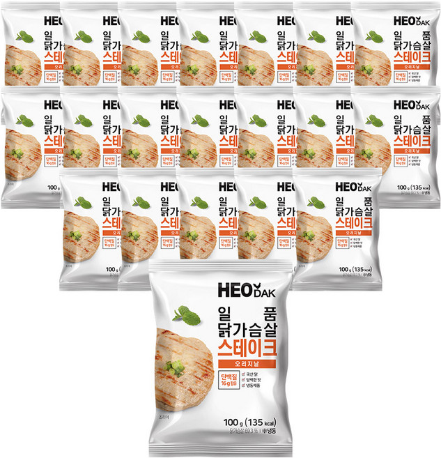 허닭 일품 닭가슴살 스테이크 오리지날 100g, 20개
