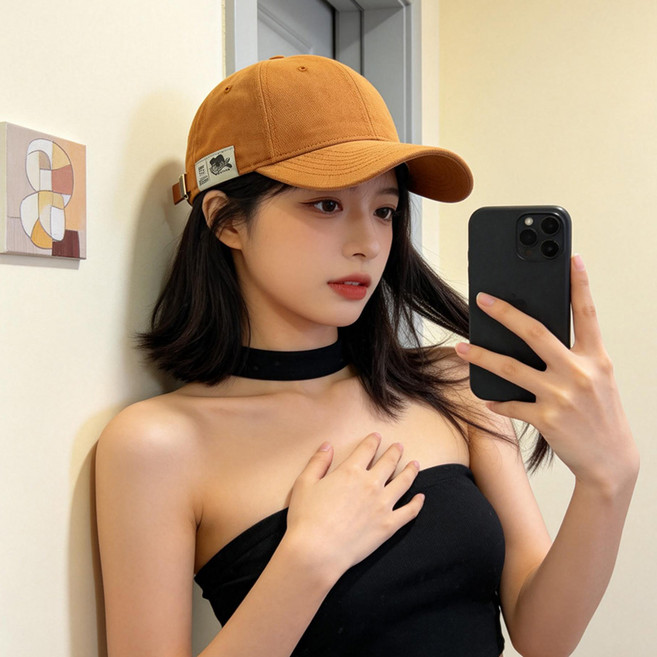 Karsaer UV 차단 베이스볼 캡 무지 볼캡 면소재 사계절 남여공용 G0126, 오렌지, 1개