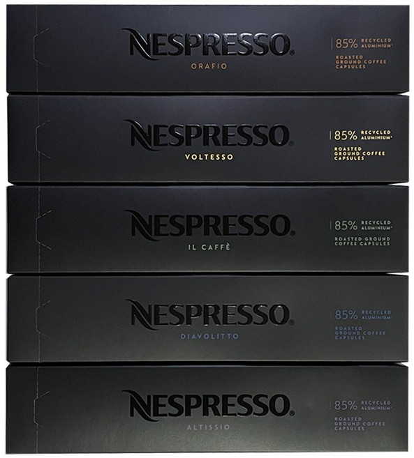 네스프레소 버츄오 캡슐커피 에스프레소 5종세트 총50개입, 5g, 40ml, 10개입, 5개