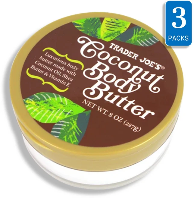 Trader Joe's 트레이더조 코코넛 바디 버터 시어버터 비타민 E 227g, 3개 - 쿠팡
