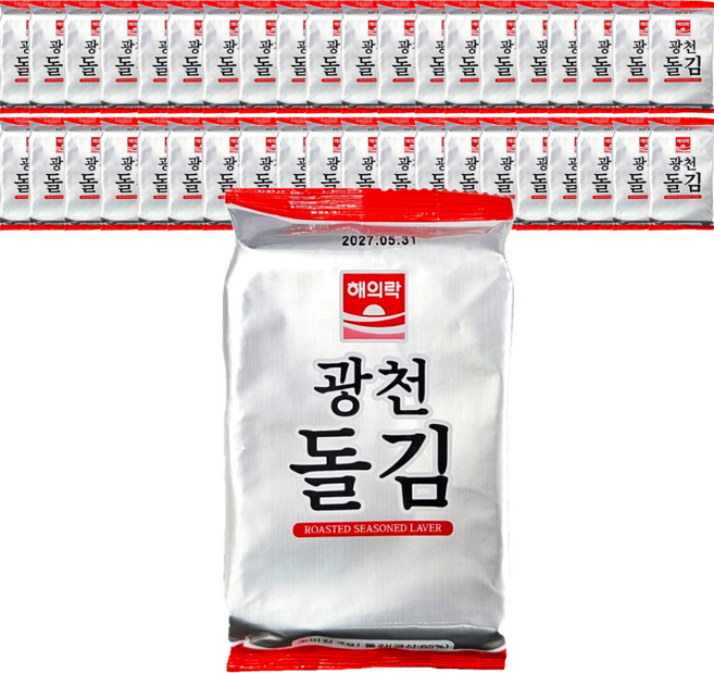 진짜 맛있는 광천 도시락 돌김, 4g, 48개