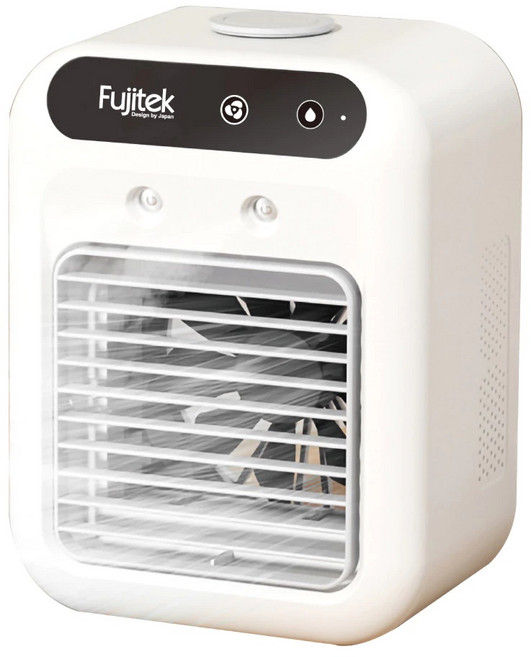 fujitek 富士電通 雙孔噴霧 降溫升級 風向調整 大容量 兩用 加濕, 白色, 奈米霧化加濕兩用扇 FTF-U300