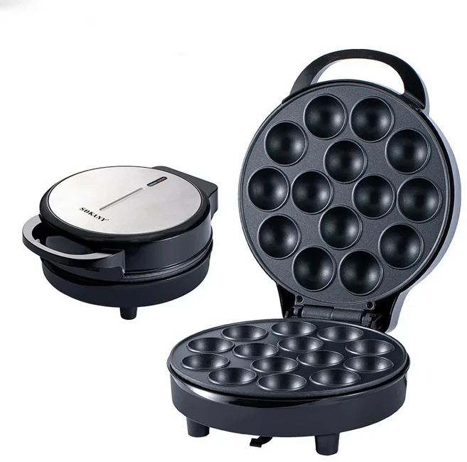 가정용 케이크 기계 빵 기계 14 홀 문어 버너 베이킹 케이크 쉬운 청소 순환 난방 LED 조명, 01 EU, 01 Black - cake maker