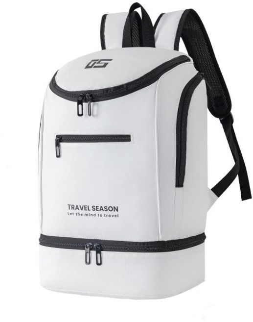 旅行季節背包 大容量 防水雙肩運動包, 白