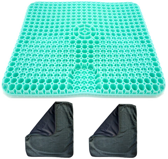 코마 6세대 프리미엄 실리콘방석 벌집방석 통풍방석 젤리방석 특대형 49x45x4 방석1개+커버2장, 그린-특대형49x45x4+커버2개포함