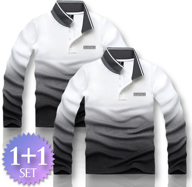 블루포스 스케딘 긴팔 카라티 1+1세트 [2장 묶음] 남자 티셔츠 남성 봄 가을 골프티 단체티 남녀공용 커플티 [국내생산]