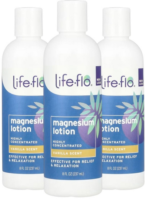 라이프플로 마그네슘 로션 바닐라향 237ml 3개 촉촉한 바디로션