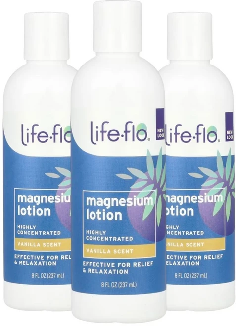 라이프플로 마그네슘 로션 바닐라향 237ml 3개 촉촉한 바디로션 - 쿠팡