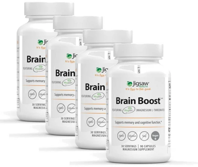 직소헬스 브레인 부스트 트레온산 마그네슘 캡슐 Jigsaw Health Brain Boost, 4개, 90정 - 쿠팡