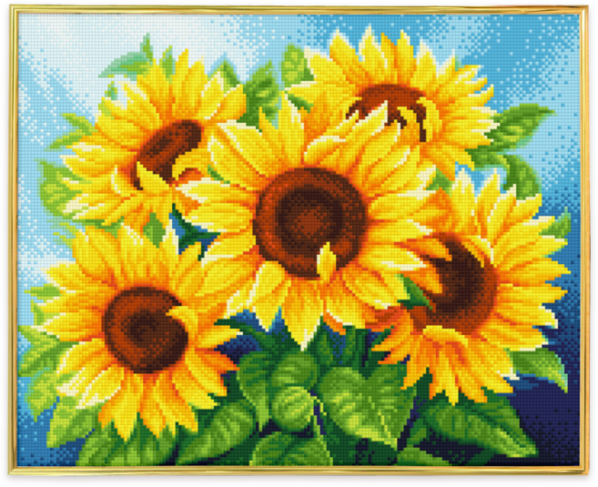 블링블링 보석십자수 슬림액자패키지 50x40cm (AB+원형), 1세트, BL5040-002 (해바라기향연)