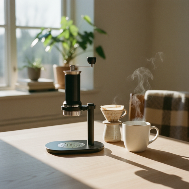 브릿지웨이 핸드 커피 프레스 수동 에스프레소 추출 세트, 블랙, 수동 머신