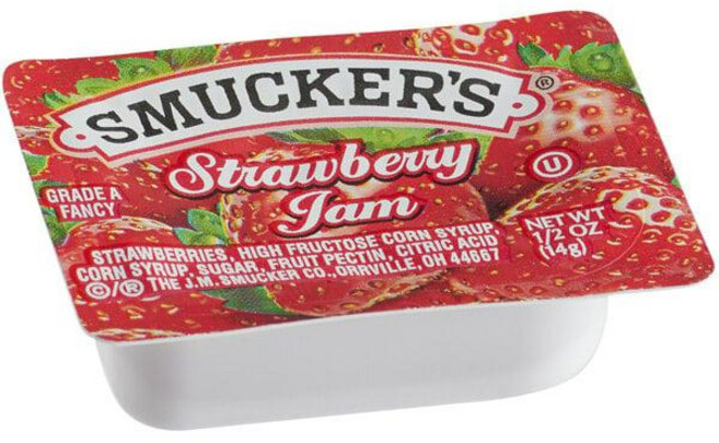 미국 스머커스 Smucker's Strawberry Jam Portion Cups 딸기잼 포션컵 일회용 14g x 200개입, 6개, 2.8kg