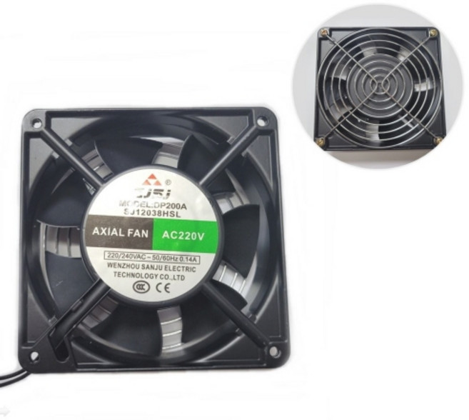 220V 12038 AC 쿨링팬 120mm 쿨러 무소음 냉각팬 팬망(그릴 보호망 포함) 세트, 1개