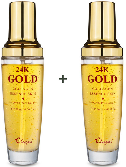 1+1 엘루자이 24K 골드 콜라겐 에센스 스킨 토너 120ml, 2개