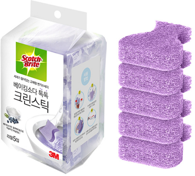 3M 스카치브라이트 베이킹소다 톡톡 크린스틱 변기솔, 1개