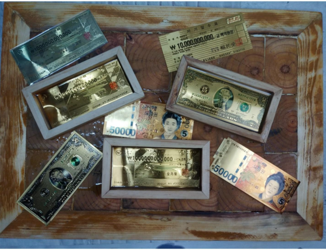 돈벼락 맞는 행운을 가져다주는 원목금박수표액자 핸드메이드 세상에 하나밖에 없다 수작업, 원목금박5만