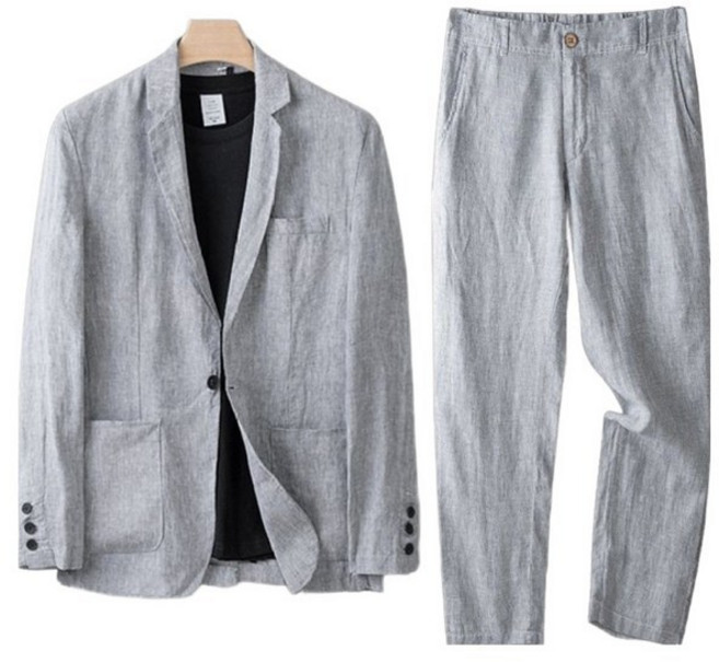 린넨 프로텍션 수트 캐주얼 테일러링 핏 통기성 남성 정장