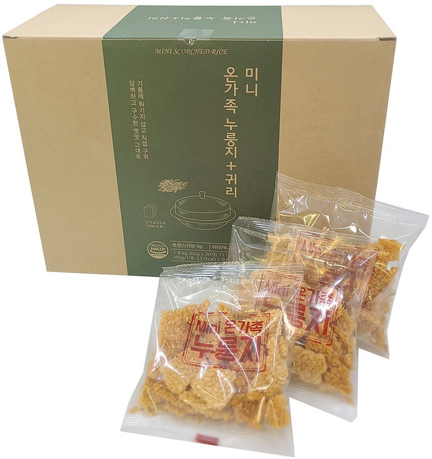 온가족 누룽지 + 귀리미니 (60g x 30개), 1.8kg, 1박스