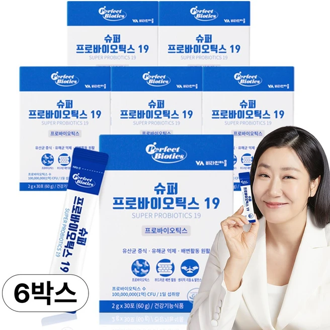 퍼펙트바이오틱스 슈퍼 프로바이오틱스 19 유산균, 60g, 6개 - 쿠팡