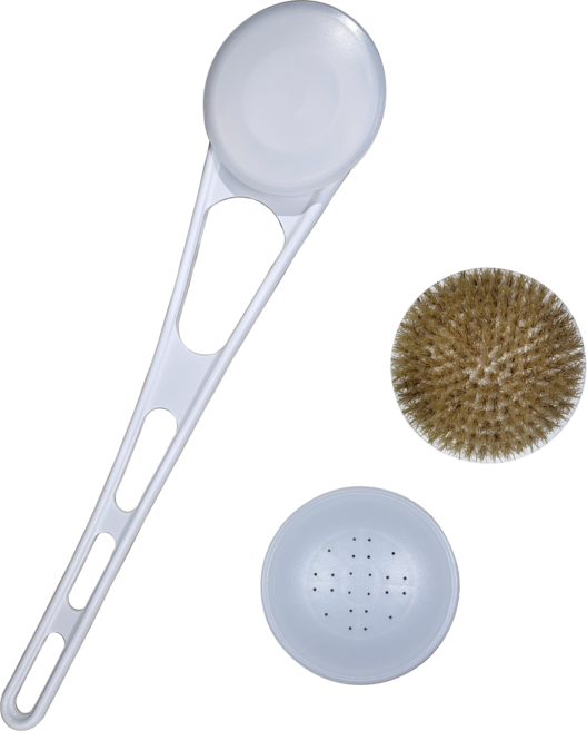 셀리백 등에 로션 바르는 셀프 도구 & 돈모 바디브러쉬 풀세트, 1개, 화이트