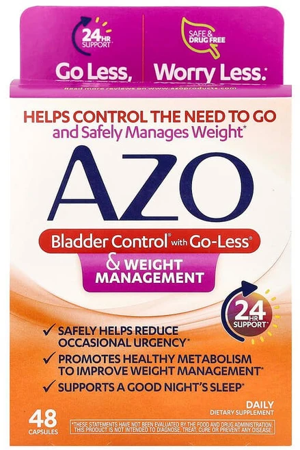 AZO Go-Less® 및 체중 관리 함유 Bladder Control® 캡슐 48정 AZO-76014, 1개, 48 - 쿠팡