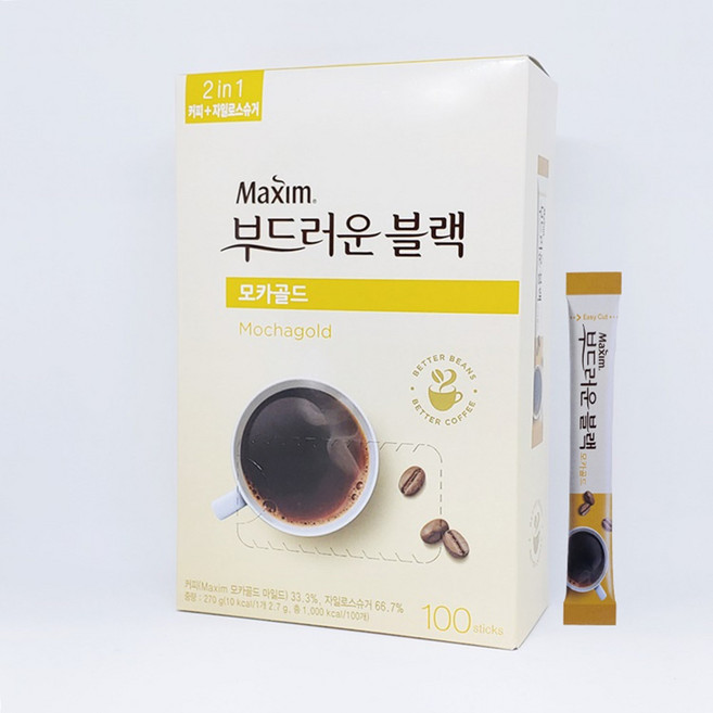 맥심 부드러운 블랙 모카골드, 900mg, 100개입, 1박스