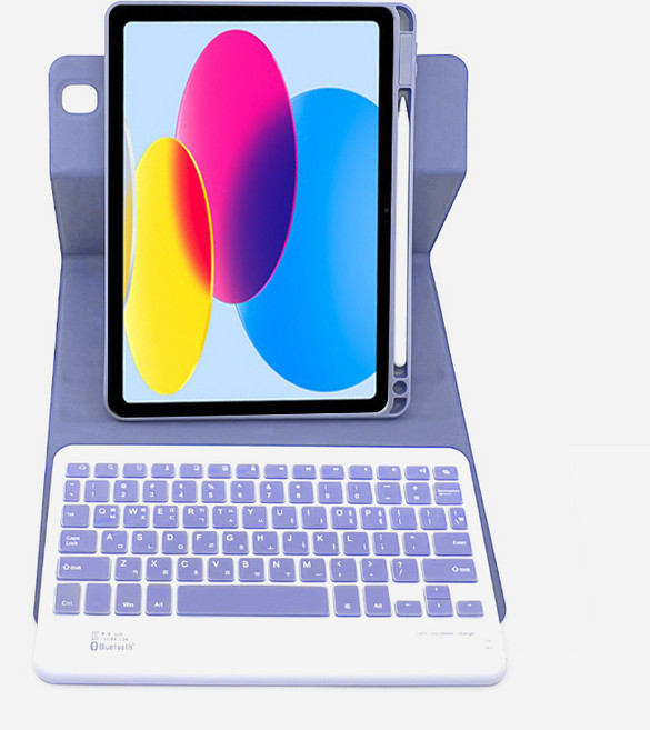 아이패드 A18 12세대 A16 11세대 10세대 10.9 공용 애플펜슬 수납 호환 콤비 회전 블루투스 키보드 케이스, 라벤더, 1개