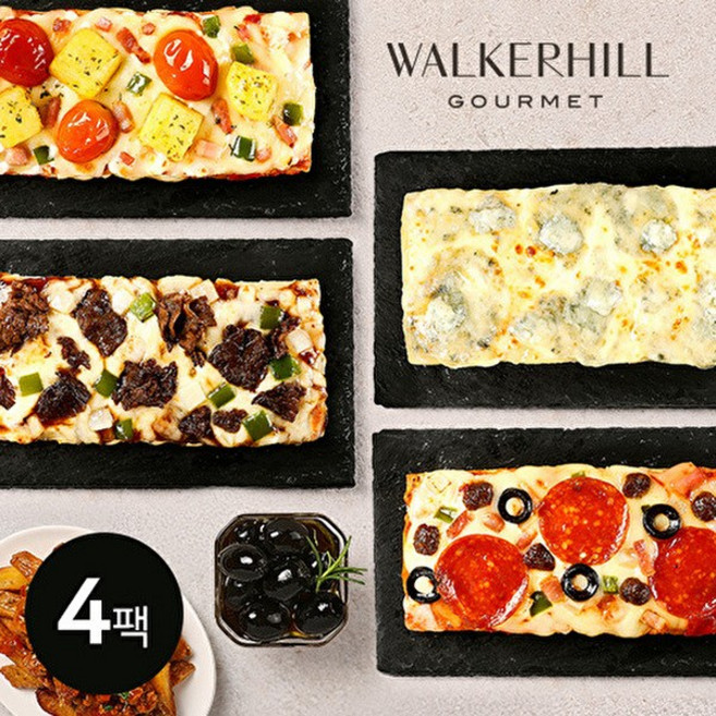 워커힐 노엣지 피자 4종 총 4팩 (고르곤졸라1 + 불고기1 콤비네이션1 베이컨포테이토 1), 없음, 1개