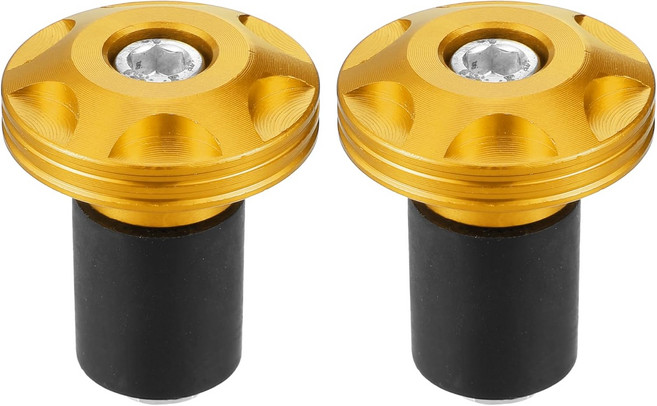 턱볼드 모터사이클 핸들바 엔드 플러그 알루미늄 합금 8mm20mm 07079 32mm OD 패셔너블 그립 캡 기어 밸런스 골드 톤 쌍