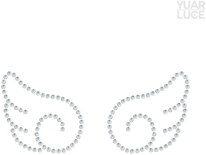 유아루체 ﻿﻿아기천사의 작은날개 - 붙이는 큐빅 핫픽스모티브, 1세트, Crystal