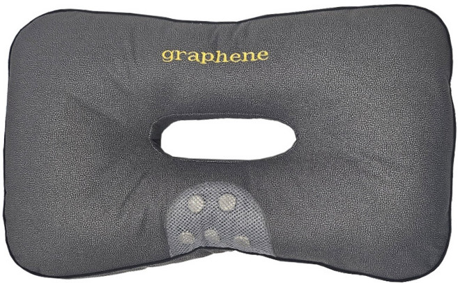 프리미엄 그래핀 건강 자석 배연정 어싱 코골이 방지 통세탁 숙면 베개, 1개, 사각 구멍 베개 - 그레이