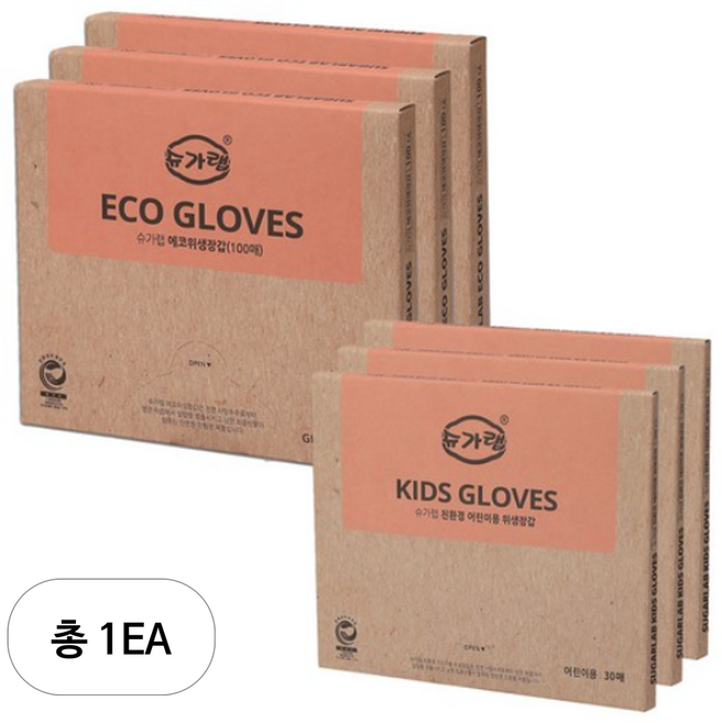 슈가랩 위생장갑 일반용 100p x 3개 + 어린이용 30p x 3개, 390개, 1세트