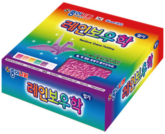 종이나라 레인보우 학 접기 학종이 42매 (12개입), 단품, 상세페이지 참조